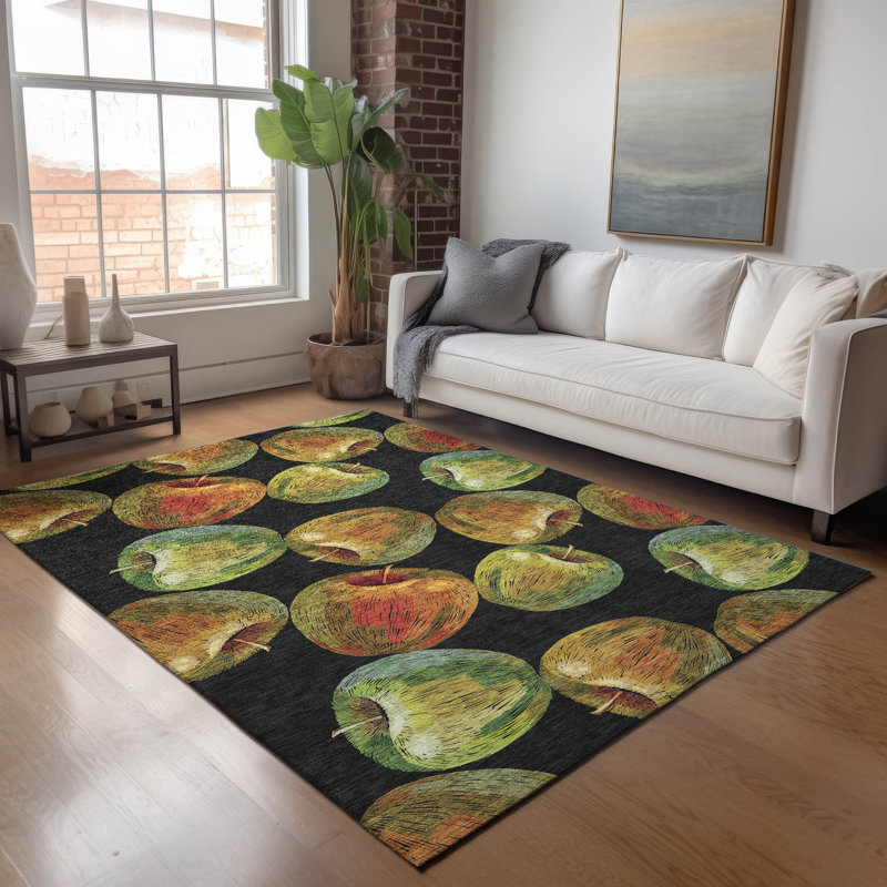 Premium Machine Washable Claudiane AMF163 Midnight Rug, Rectangle 2'6" x 3'10"