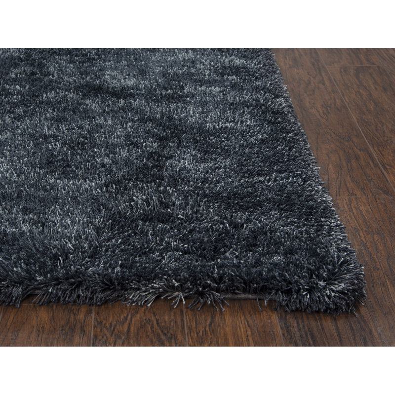 Tapis noir touffeté à la main Wensess, Rectangle 5 pi x 7 pi 6 po