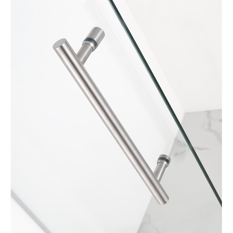 Merrick GS 34" x 72" Frameless Stainless Steel Neo-Angle Shower Enclosure