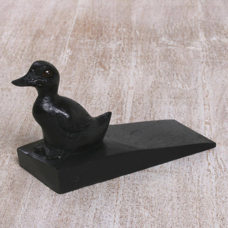 Butée de plancher de coin en bois de canard utile Lapham, Noir
