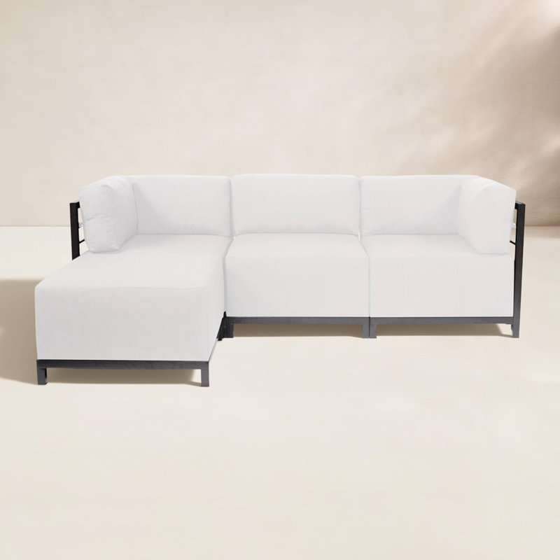 Canapé modulaire avec coussins Olen, Titane, Sunbrella® marin naturel