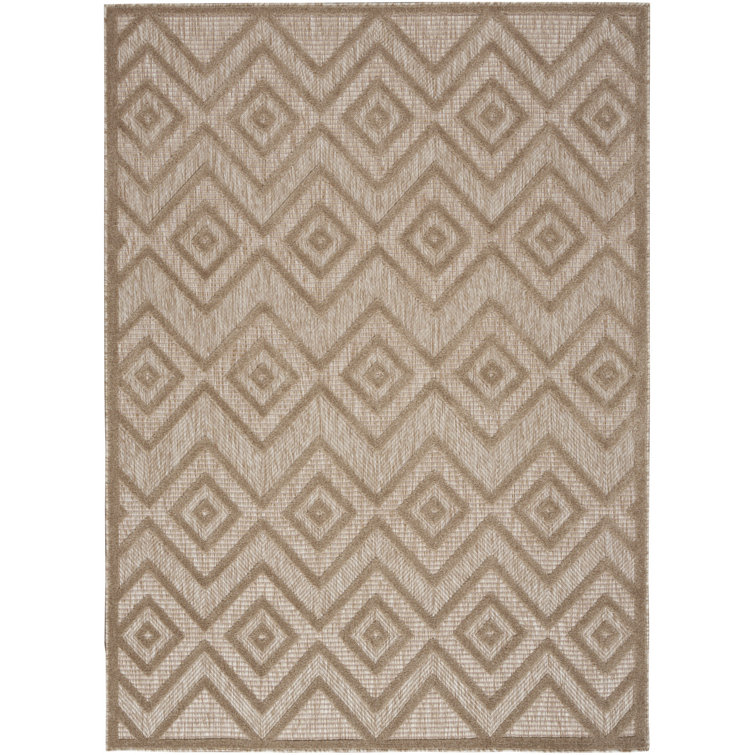 Foundry Select Versatile Diamond Natural Beige Indoor/Outdoor Area Rug