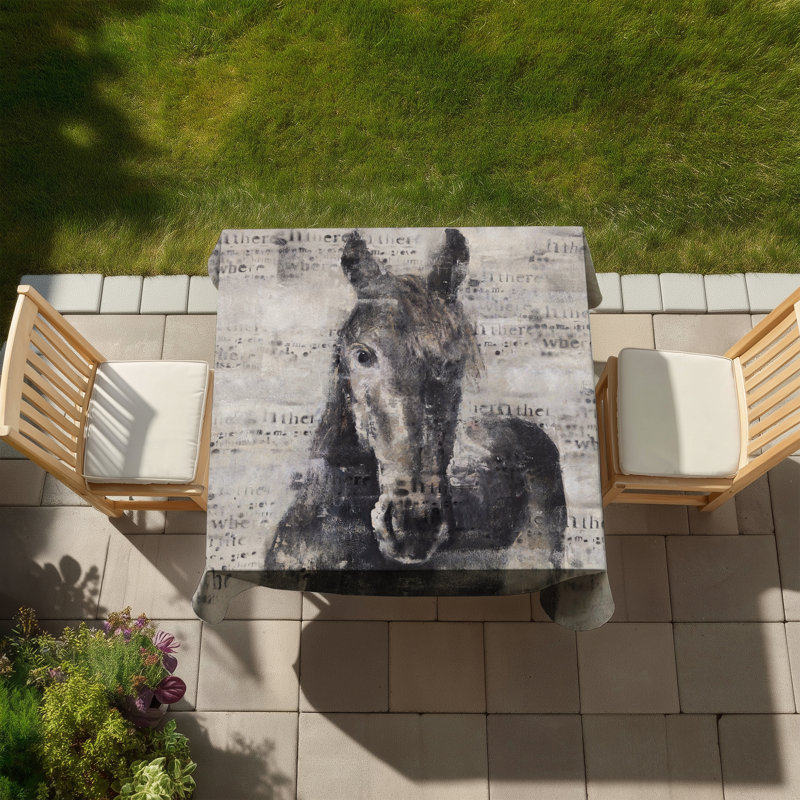 Abstract Horse Tablecloth - Rustic Brown Farm Animal Decor