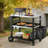 32" Stainless Steel Outdoor Prep Table Cart with Wheels, Double-Shelf Grill Cart for BBQ, Patio & Outdoor Cooking
