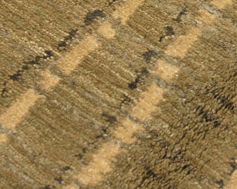 Dragnet Wool Striped Area Rug in Beige/Green, Rectangle 8' x 10'