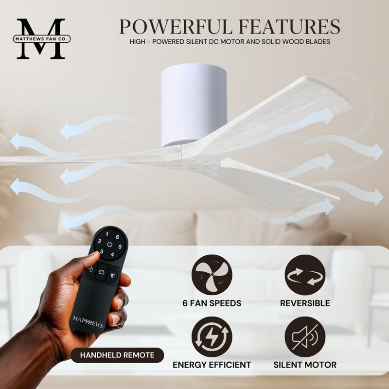 Irene Ceiling Fan, Gloss White, Matte White, 42"