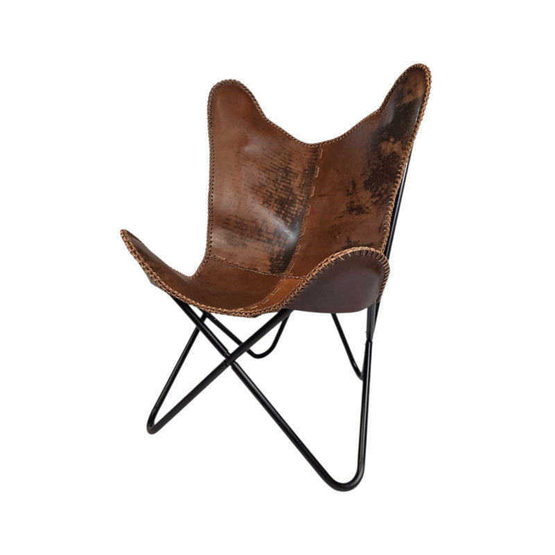 Fauteuil papillon Aadhvika 78,74 cm, Brun