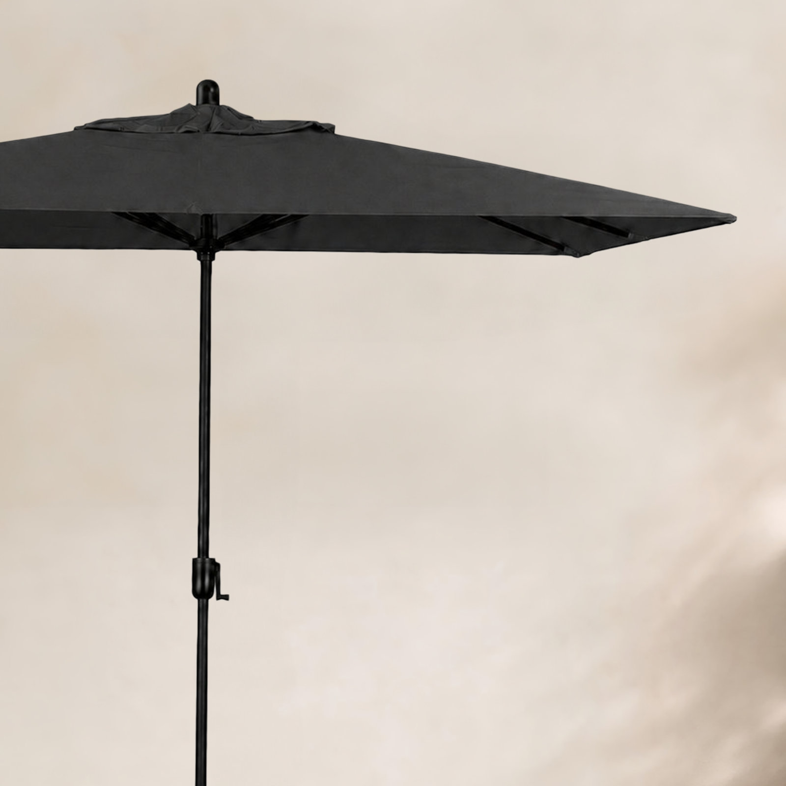 Olivier 9.7' Umbrella, Black Sapphire, Canvas Black Sunbrella® Canvas