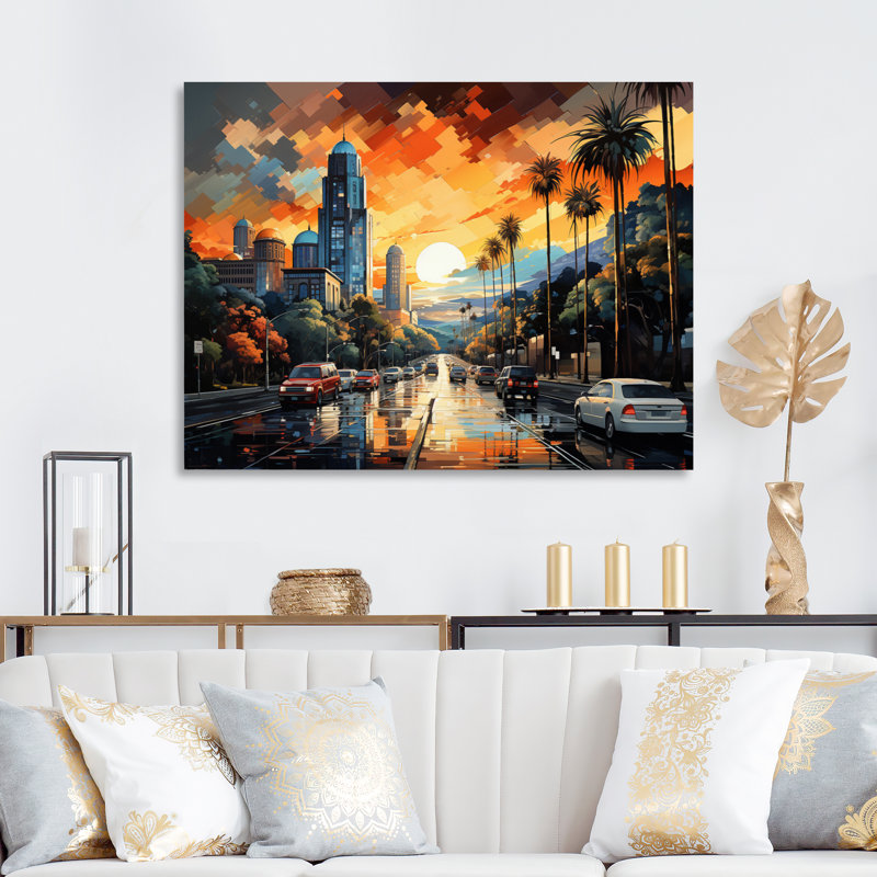 Pop Los Angeles II sur toile, H 24 po x l 32 po x P 1 po, Toile tendue