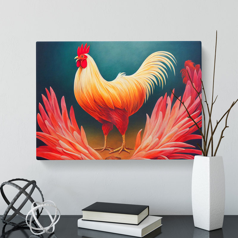Ingenious Rooster - Wrapped Canvas, 40cm H x 60cm W x 3cm D