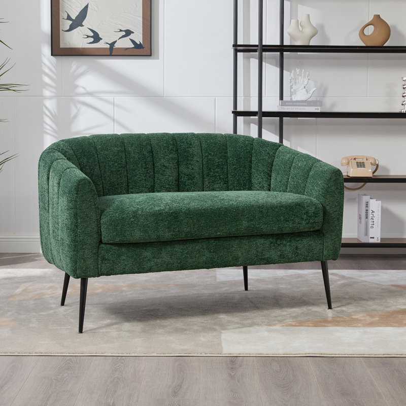 Petit canapé d'appoint 50,5 po en chenille, Vert