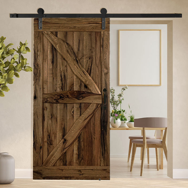 Foresta Solid Barn Door Prefinished, Brown Oil, 90cm x 210cm