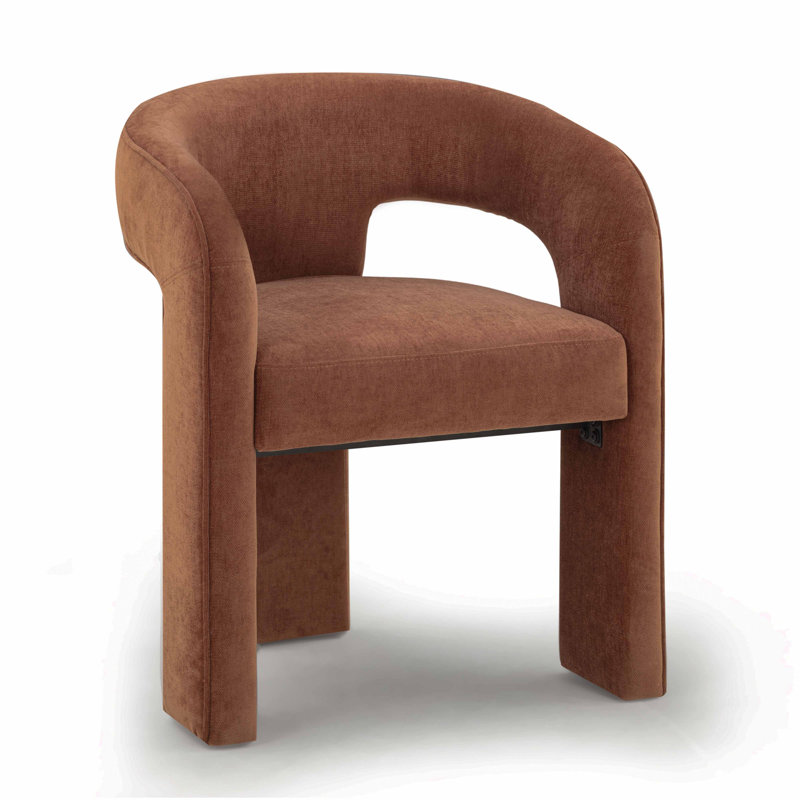 Chaise de salle à manger en chenille rouge Malone Performance, Rouge