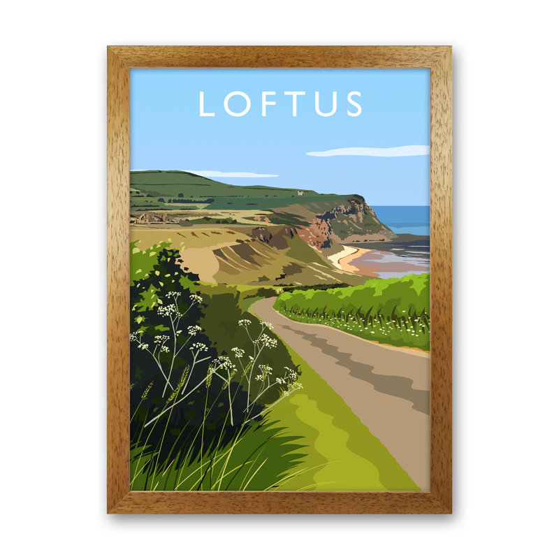 Loftus Portrait by Richard O'Neill - Print, Brown Framed, 34cm H x 25cm W x 3cm D