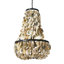 Lustre en métal et coquille d'huître drapée