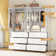 4-Door Sandrea With Mirror, Wardrobe Closet With 6 Drawers