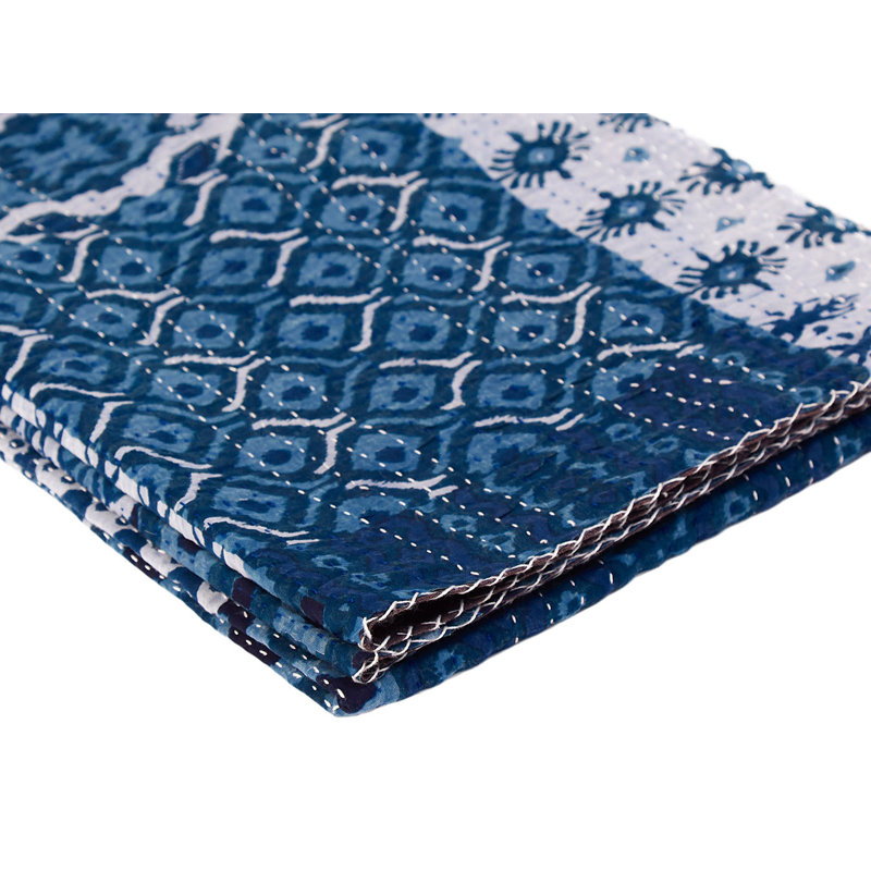 Jeté en coton Kantha