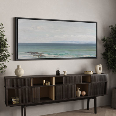Coastal Beach " Peaceful Coastal Horizon Soft Seascape Modern Art Relax Calm Warm Extra Large Pictures "