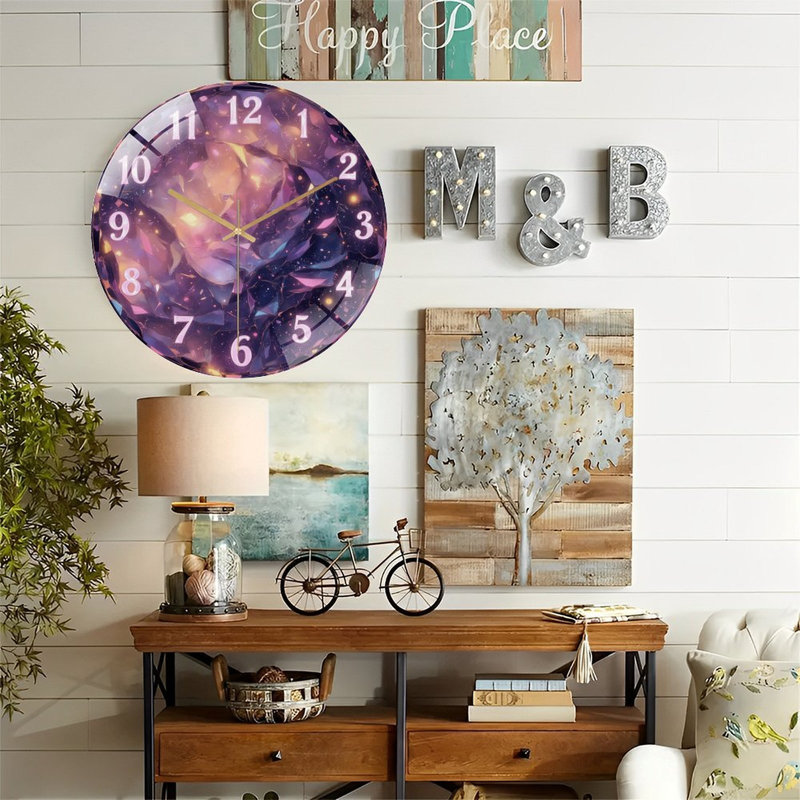 Horloge murale en cristal 12 po