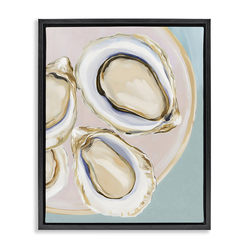 Plaque de cadre flottant Oysters, design par The Prints Vibe, 21 x 17, Cadre flottant noir de jais