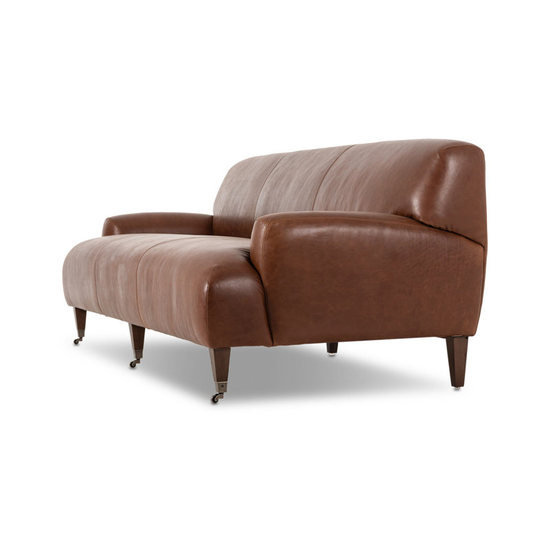 Kent Sofa, Dulane Mahogany Top Grain Leather