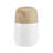 Prader Contemporary Two Tone Cylindrical Tabletop Vase - White And Beech