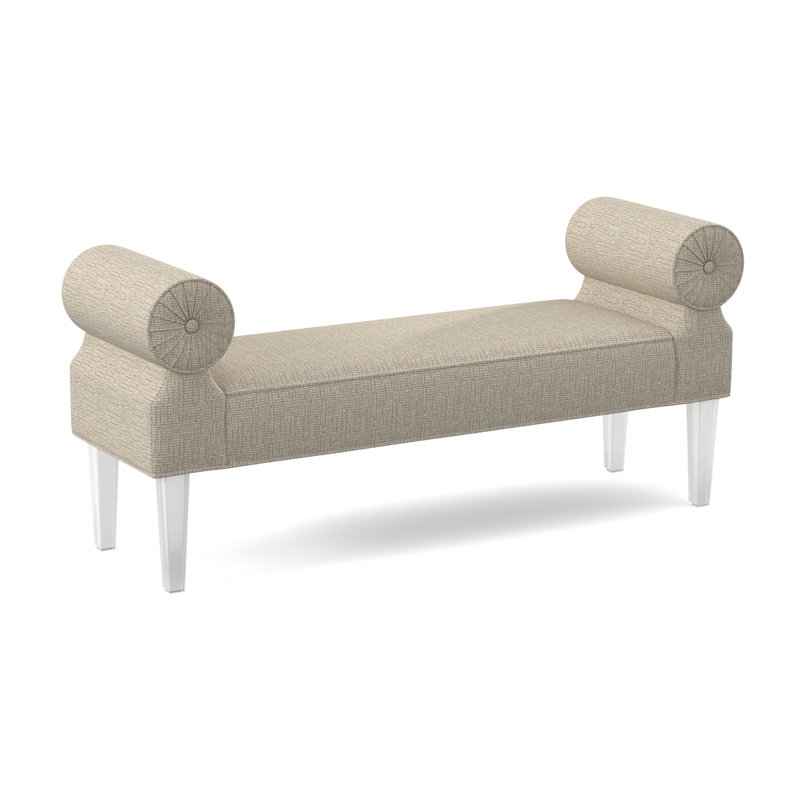 Ava Upholstered Bench, Stepping Stones Ivory Viscose