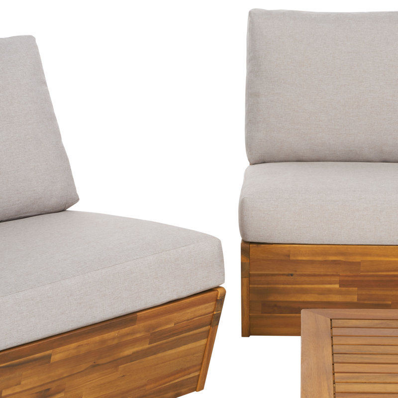 Frisina 4 Piece Conversation Set, Light Gray
