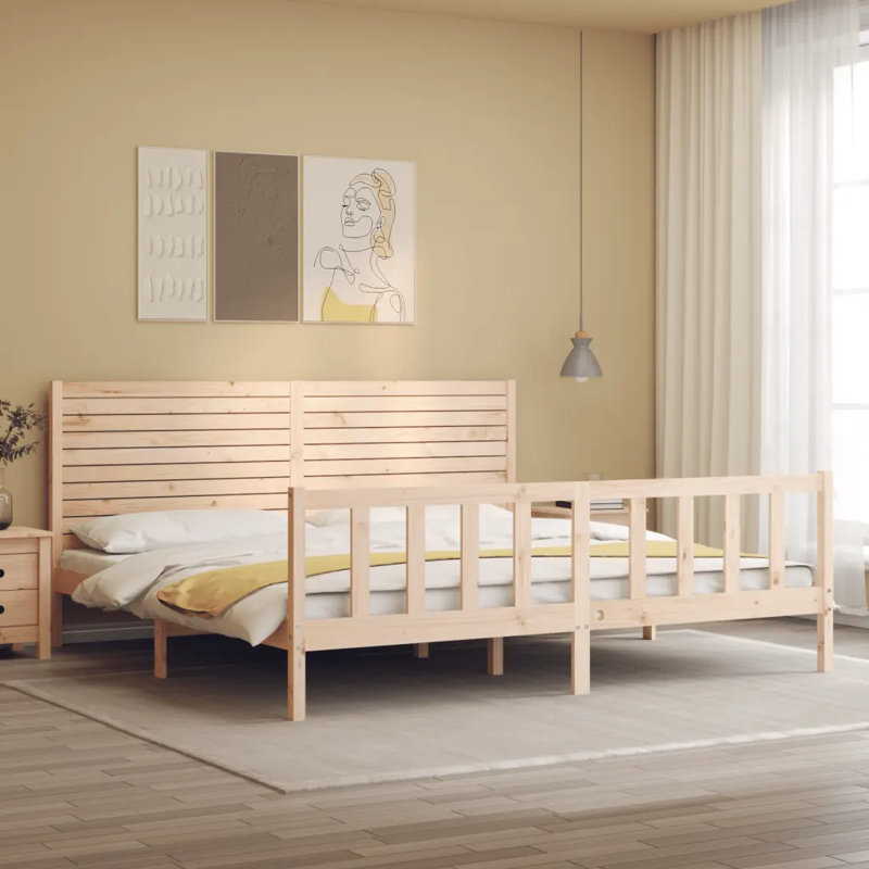 Bed Frame with Headboard, Super King (6'), Natural
