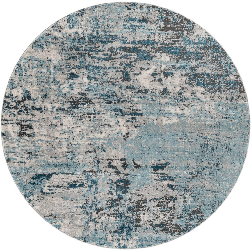 Abstract Indoor Rug, Round 5'3"