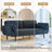 Upholstered Navy Corduroy Flared Arm Convertible Sofa Bed, Folding Futon Sleeper with Adjustable Backrest-111969792