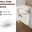 Meuble-lavabo à fermeture en douceur avec lavabo de 16 pouces, support de rangement, conception flottante, trois