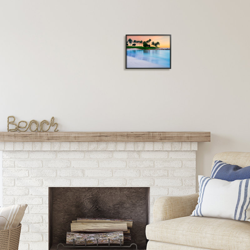 Photographie de paysage de plage tropicale Au-541-Giclee, Giclée encadrée noir minuit, H 11 po x l 14 po x P 1,5 po