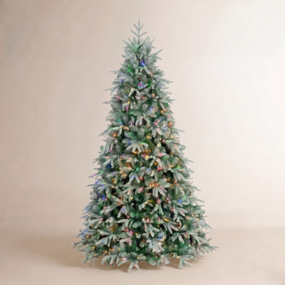 Frosted Pre-Lit Spruce Christmas Tree