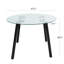 Table de salle à manger moderne en verre transparent avec 4 sièges, pieds en métal noir et surface trempée, pour chaises de cuisine de salon, pieds, attrait-849701212-849701283