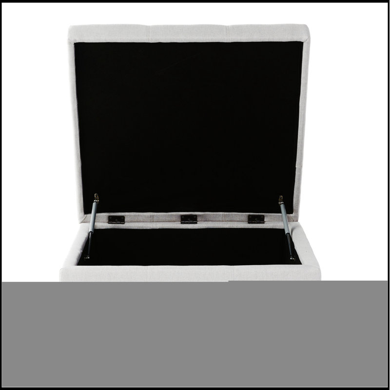 Repose-pieds rectangulaire rembourré en tissu avec rangement caché, parfait pour les salons et pour une utilisation multifonctionnelle