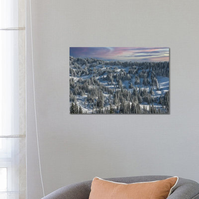 Winter In Paradise Valley Mt Rainier by Louis Ruth - Wrapped Canvas Painting