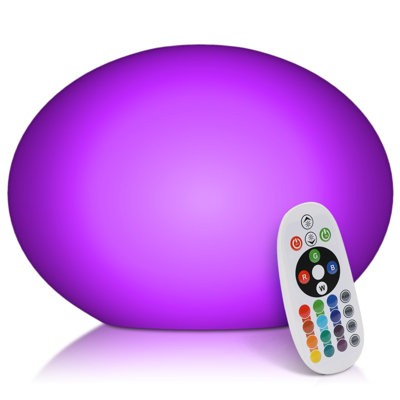 LED Oblate Ball Light, RGB Color Changing Lamp, Rechargeable Bar Table Decor Light with Remote Control