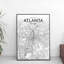 « atlanta city map », reproduction d’impression sur affiche en tons-31736661