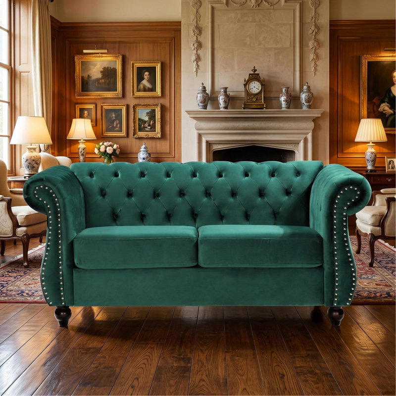 Fauteuil d'appoint Chesterfield, Vert