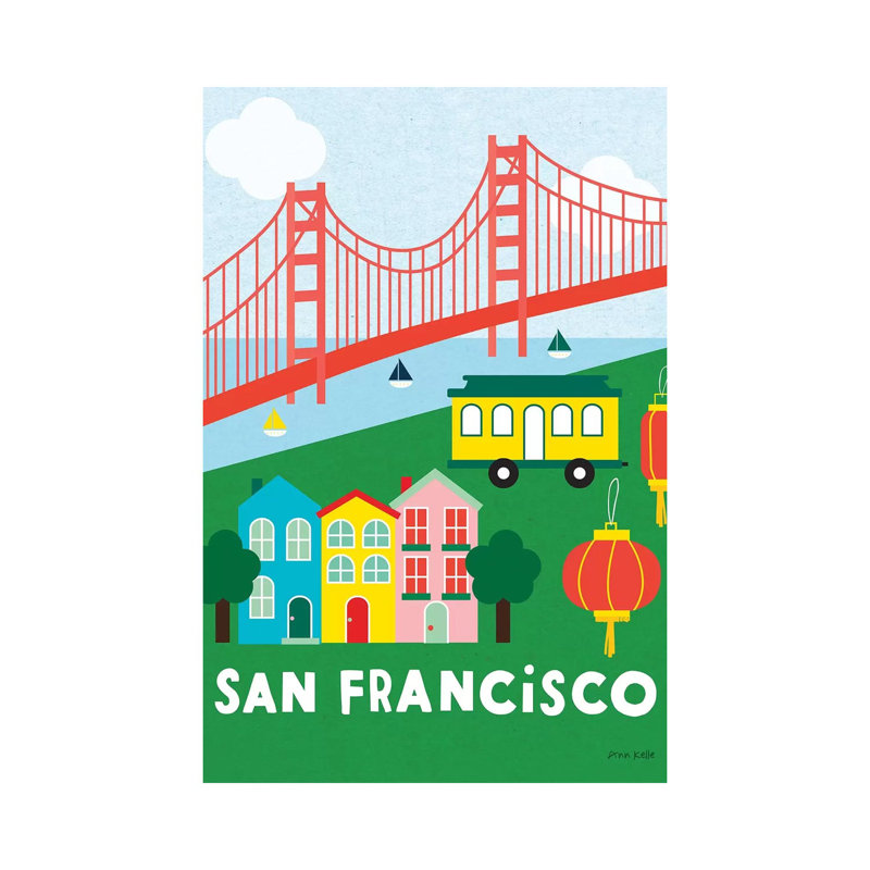 City Fun San Francisco by Ann Kelle - Wrapped Canvas Print, 101.6 cm H x 66.04 cm W x 1.91 cm D