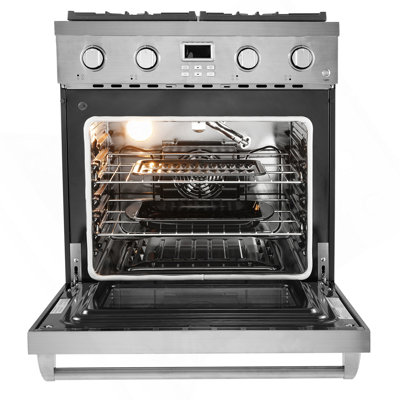 30 In Gas Range Oven 4 Sealed Burners Convection Oven In Stainless Steel
