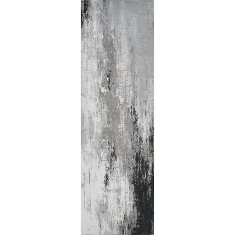 Machine Washable Liam Gray/Black Rug