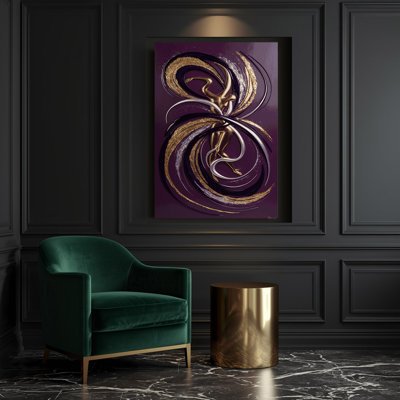 Abstrait art figuratif sur toile mauve 80