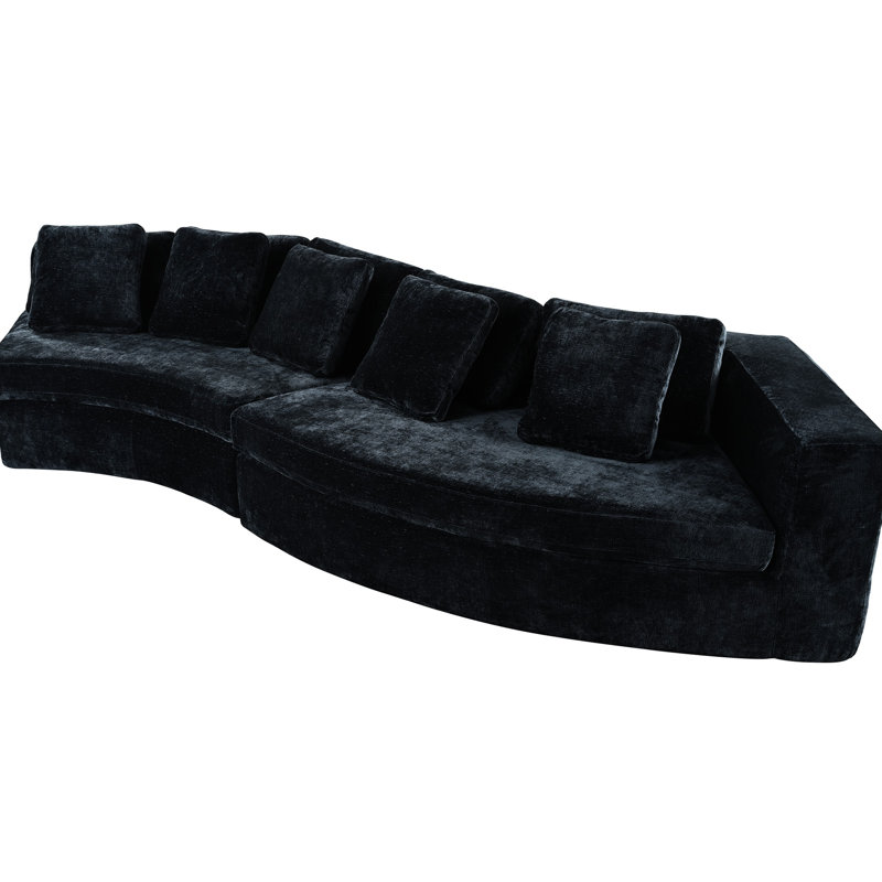 4 U modulaires de 115,7 po avec 5 coussins, chenille, conception incurvée, installation facile