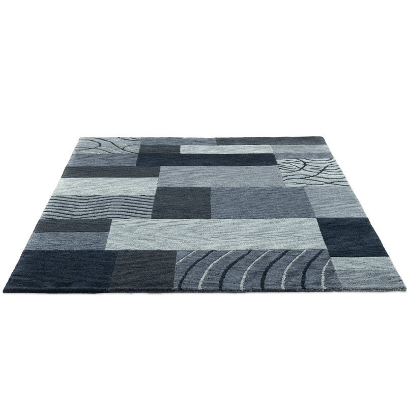 Royal Domas Rectangle Patchwork Wool Hand Tufted Area Rug, Rectangular 120 x 180cm