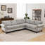 Canapé modulaire de 109,5 po, 6 places, revêtement en chenille gris, sièges rivets et modulaires-248231598