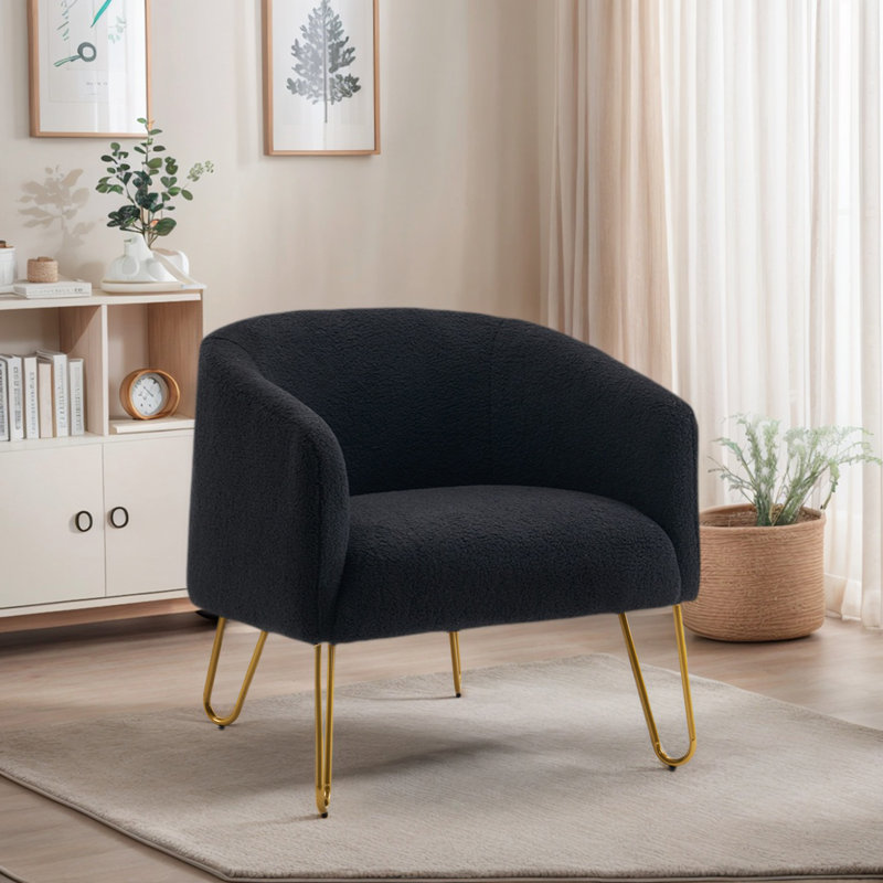 Fauteuil demi-tonneau Kashiff, Noir
