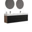 Meuble-lavabo 72 po (36 po * 2) avec lavabo à quartz d'ingénierie et tiroirs souples, meuble-lavabo mural flottant, lavabo une pièce, KD-1910884579