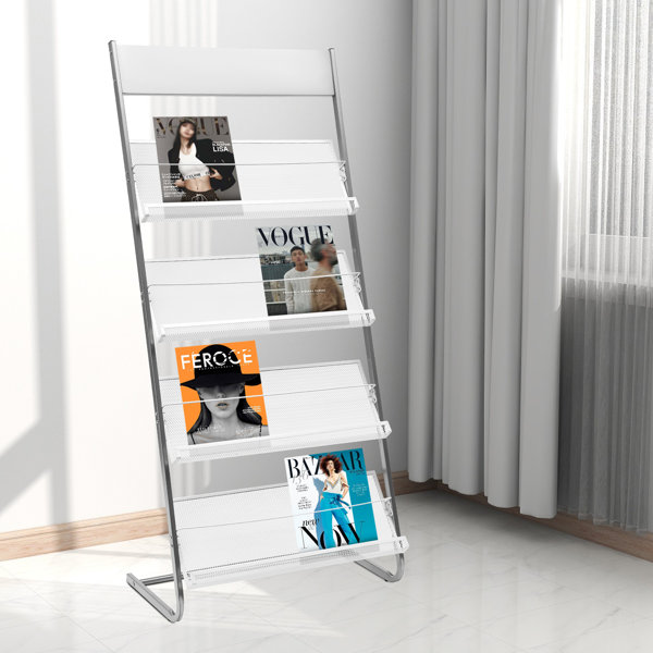 Standing Magazine Racks Latitude Run® Bledi Metal Free Standing Magazine Rack & Reviews | Wayfair